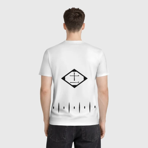 Мужская футболка 3D с принтом Форма капитана Готей 13 спина, вид сзади #2