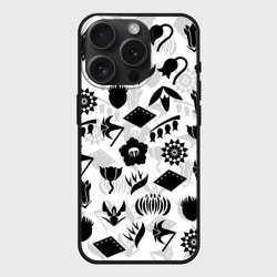 Чехол силиконовый для Apple iPhone 15 Pro матовый Блич капитаны Готей 13 эмблемы