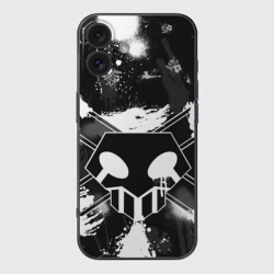 Чехол для iPhone 16 силиконовый с защитой камеры Блич Шинигами лого на спине