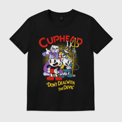 Мужская футболка хлопок Cuphead, главные Герои