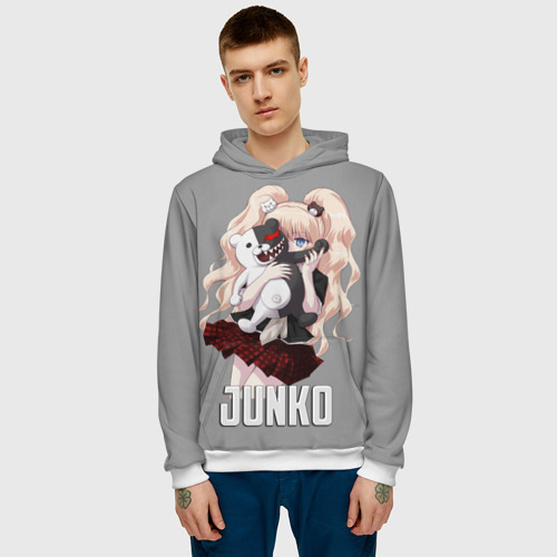 Мужская толстовка 3D Monokuma Junko, цвет белый - фото 3