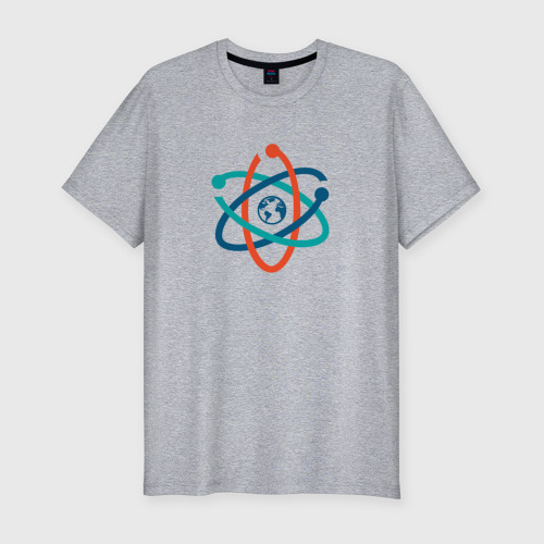 Мужская футболка хлопок Slim Молекула (Минимализм), цвет меланж