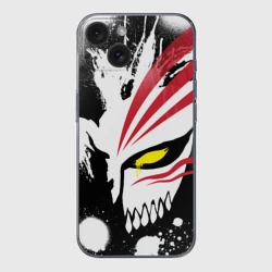 Чехол для iPhone 15 силиконовый с защитой камеры Блич маска Ичиго пустого