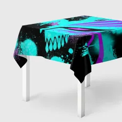 Скатерть 3D Блич маска пустого неон