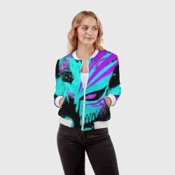 Женский бомбер 3D Блич маска пустого неон - фото 2