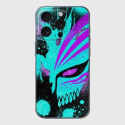 Чехол для iPhone 15 Pro Max силиконовый с защитой камеры Блич маска пустого неон