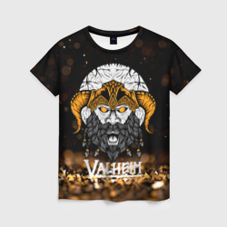 Женская футболка 3D Valheim viking gold