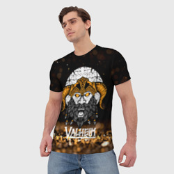 Мужская футболка 3D Valheim viking gold - фото 2