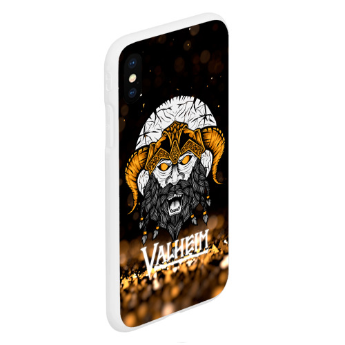 Чехол для iPhone XS Max матовый Valheim viking gold, цвет белый - фото 3