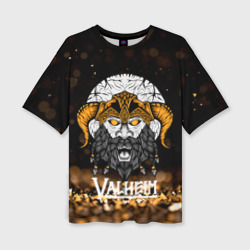 Женская футболка oversize 3D Valheim viking gold