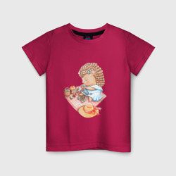 Детская футболка хлопок Девушка-ежик плетет венок