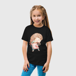 Детская футболка хлопок Девушка-ежик и тортик - фото 2