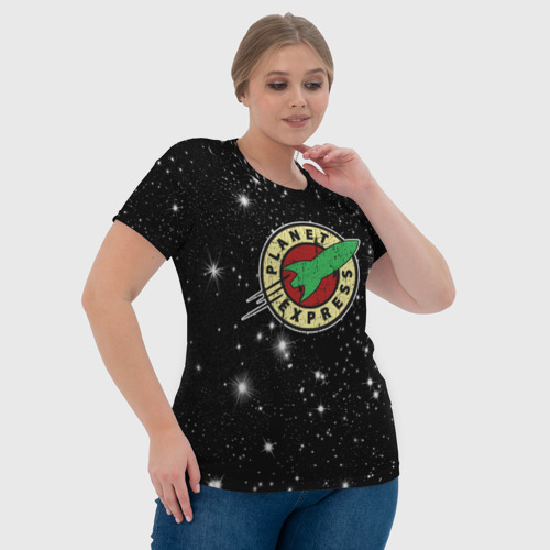 Женская футболка 3D Межпланетный Экспресс Футурама, цвет 3D печать - фото 6