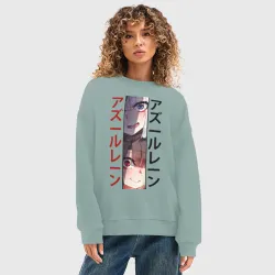 Женский свитшот oversize без начеса хлопок Лазурный путь - фото 2