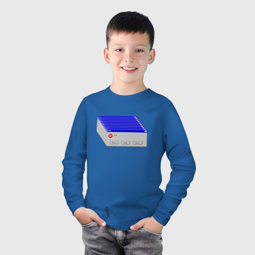 Детский лонгслив хлопок Ошибка Windows 95, цвет синий - фото 3