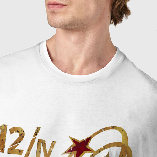 Мужская футболка хлопок Полёт Гагарина, цвет белый - фото 6