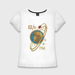 Женская футболка хлопок Slim Полёт Гагарина