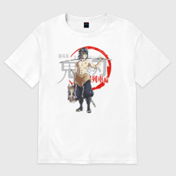 Женская футболка хлопок Oversize Иноске Хашибира Kimetsu no Yaiba