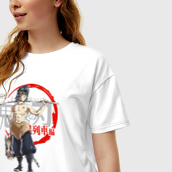 Женская футболка хлопок Oversize Иноске Хашибира Kimetsu no Yaiba - фото 2