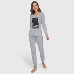 Женская пижама с лонгсливом хлопок Космосвязь - фото 2