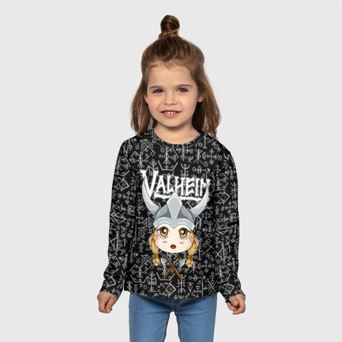 Детский лонгслив 3D Valheim Girl, цвет 3D печать - фото 5