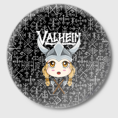 Значок Valheim Girl, цвет белый