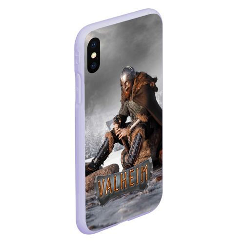 Чехол для iPhone XS Max матовый Valheim viking, цвет светло-сиреневый - фото 3