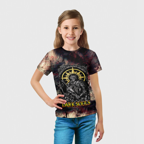 Детская футболка 3D с принтом DARKSOULS | ТЕМНЫЕ ДУШИ, вид сбоку #3