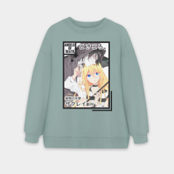 Женский свитшот oversize без начеса хлопок Ангел кровопролития