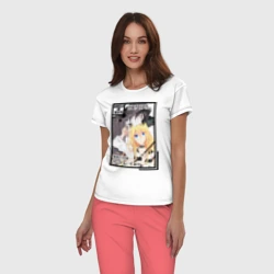 Женская пижама с белой футболкой хлопок Ангел кровопролития - фото 2