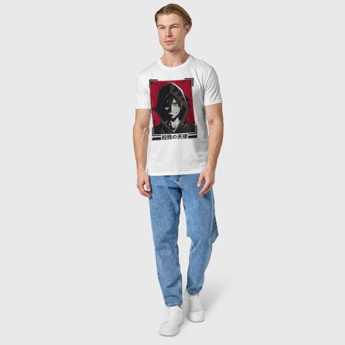 Мужская футболка хлопок Ангел кровопролития, цвет белый - фото 5