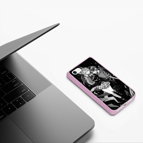 Чехол для iPhone 5/5S матовый Ангелы смерти, цвет розовый - фото 5