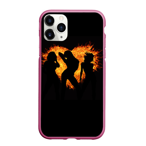 Чехол для iPhone 11 Pro матовый Огненная кизомба, цвет малиновый