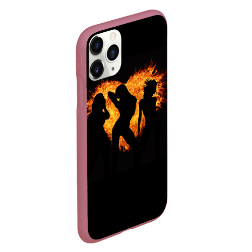 Чехол для iPhone 11 Pro матовый Огненная кизомба, цвет малиновый - фото 3