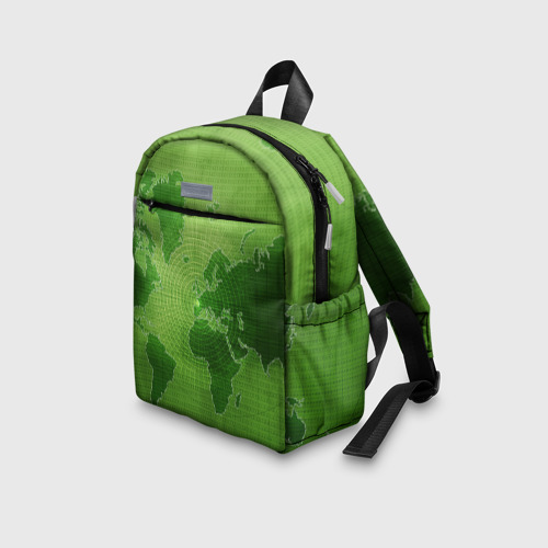 Детский рюкзак 3D с принтом Карта мира, вид сбоку #3