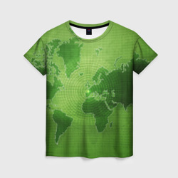 Женская футболка 3D Карта мира