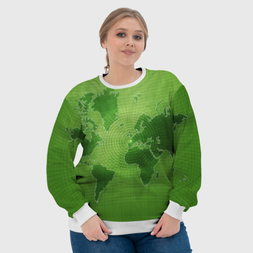 Женский свитшот 3D Карта мира, цвет 3D печать - фото 6
