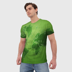 Мужская футболка 3D Карта мира - фото 2
