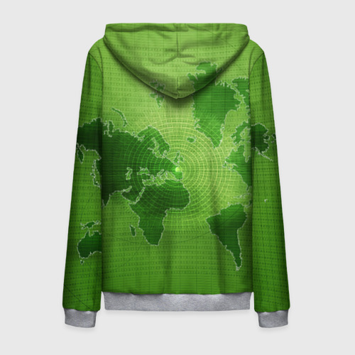 Мужская толстовка 3D на молнии Карта мира, цвет меланж - фото 2