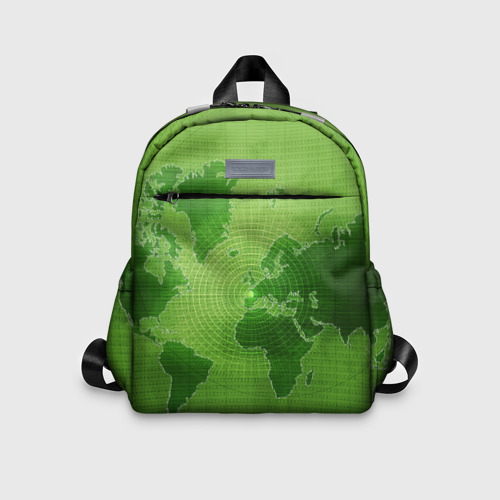 Детский рюкзак 3D с принтом Карта мира, вид спереди #2