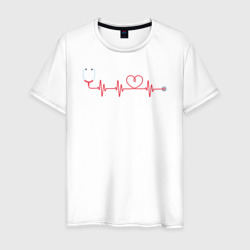 Стетоскоп – Мужская футболка хлопок с принтом купить со скидкой в -20%