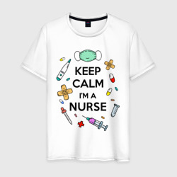 Мужская футболка хлопок Keep Calm... Медсестра