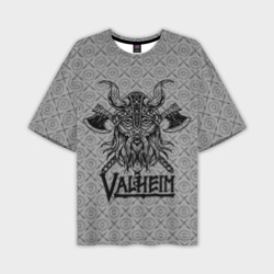 Мужская футболка oversize 3D Valheim viking dark