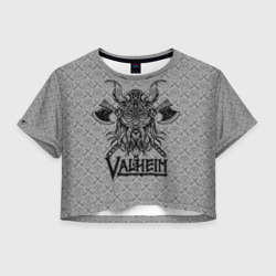 Женская футболка Crop-top 3D Valheim viking dark