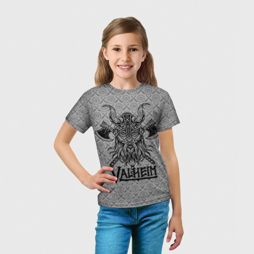 Детская футболка 3D Valheim viking dark, цвет 3D печать - фото 5