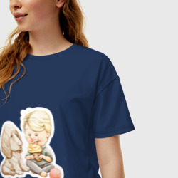 Женская футболка хлопок Oversize Вкусняшка мороженка - фото 2