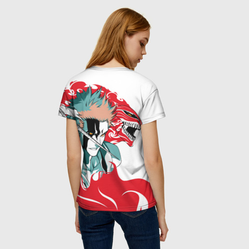 Женская футболка 3D с принтом ИЧИГО ДЕМОН | BLEACH | БЛИЧ, вид сзади #2