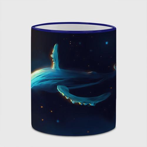 Кружка с полной запечаткой Синий кит в ночном небе, цвет Кант синий - фото 4