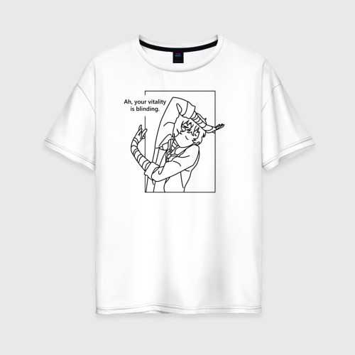 Женская футболка из хлопка оверсайз с принтом Дазай Осаму Bungou Stray Dogs, вид спереди №1