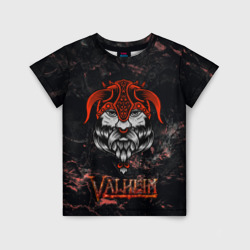 Детская футболка 3D Valheim лицо викинга